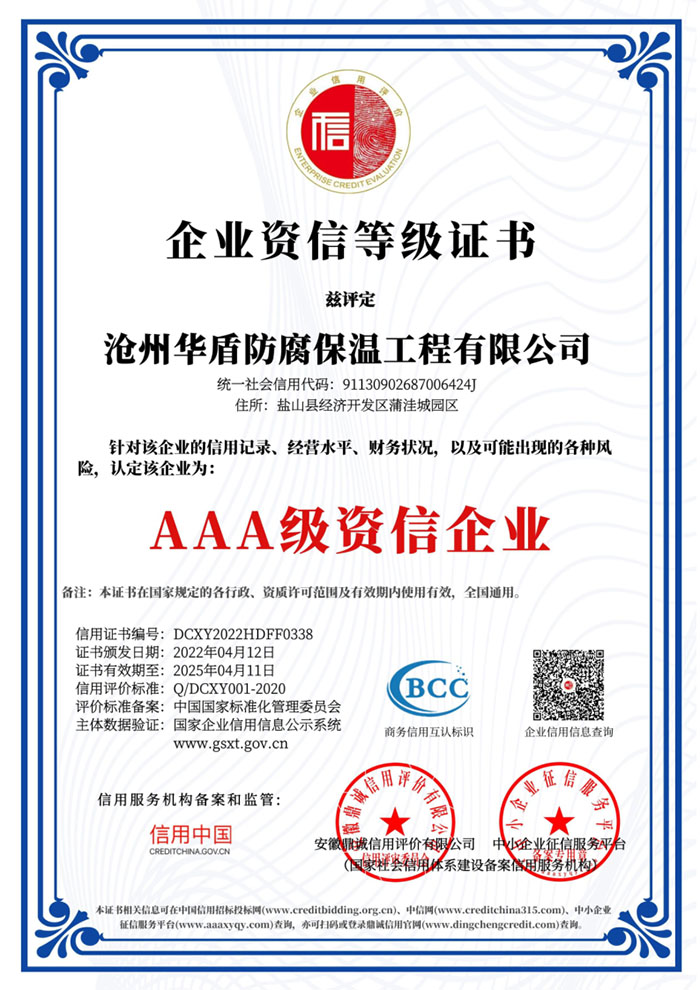 企业资信等级证书